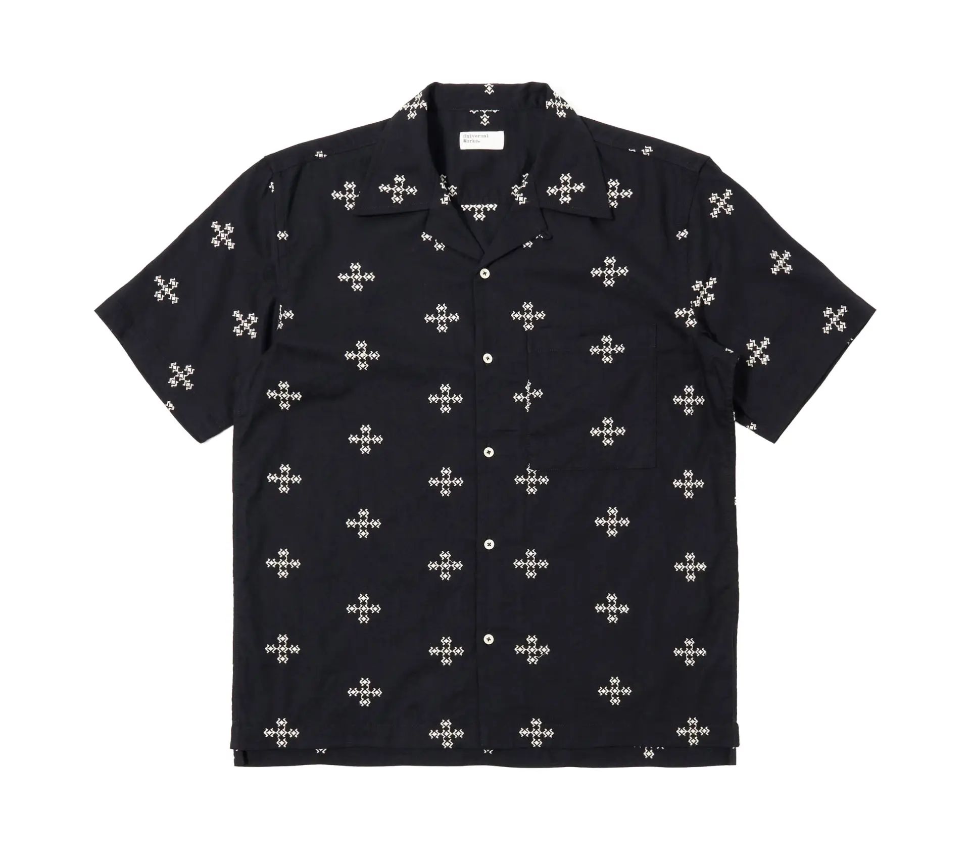 Image #0 of Camp Shirt Embroidered Diamond Black