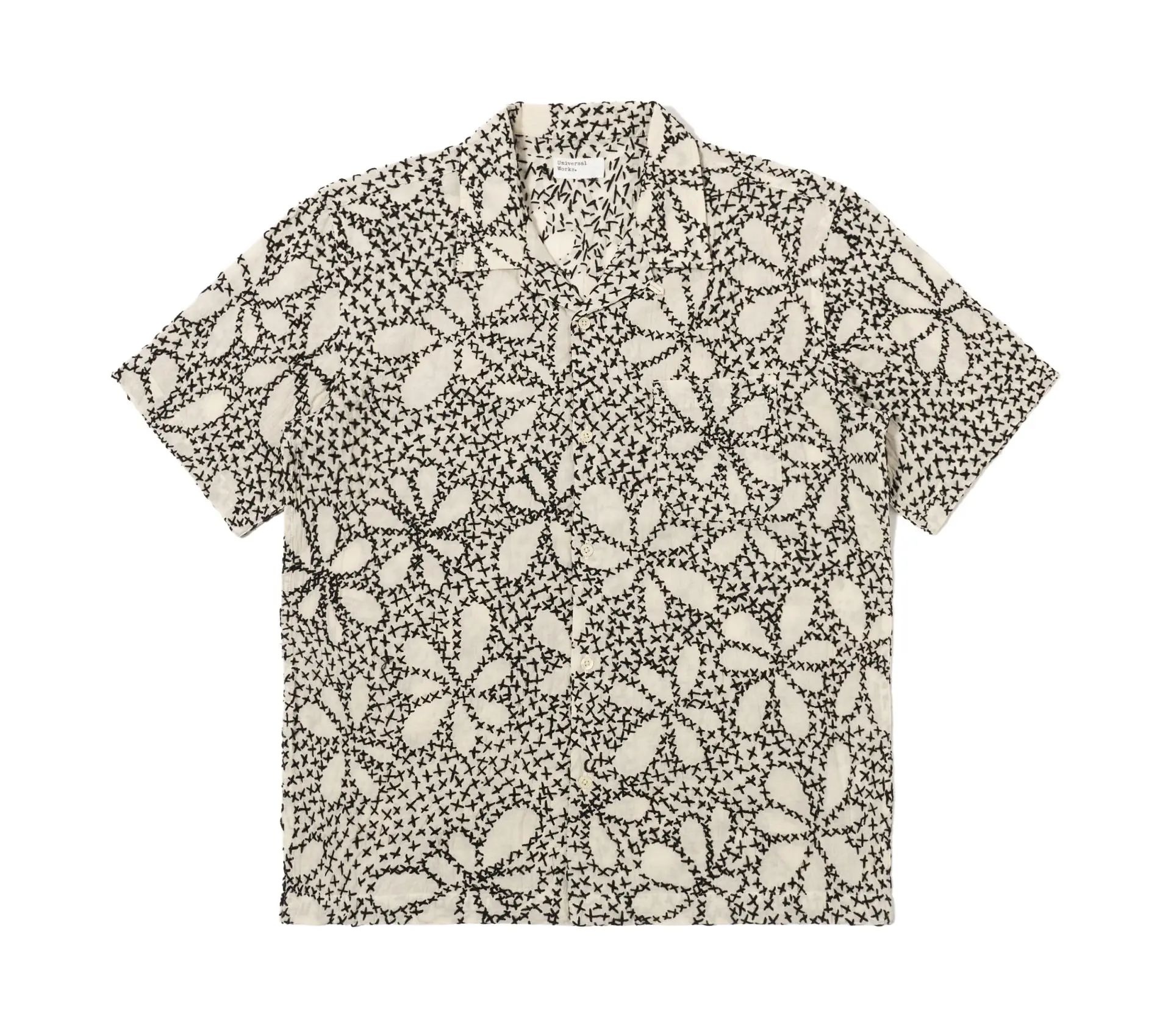 Image #0 of Road Shirt Kantha Flower Ecru / Black
