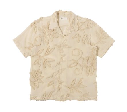 Road Shirt 3D Flower Ecru