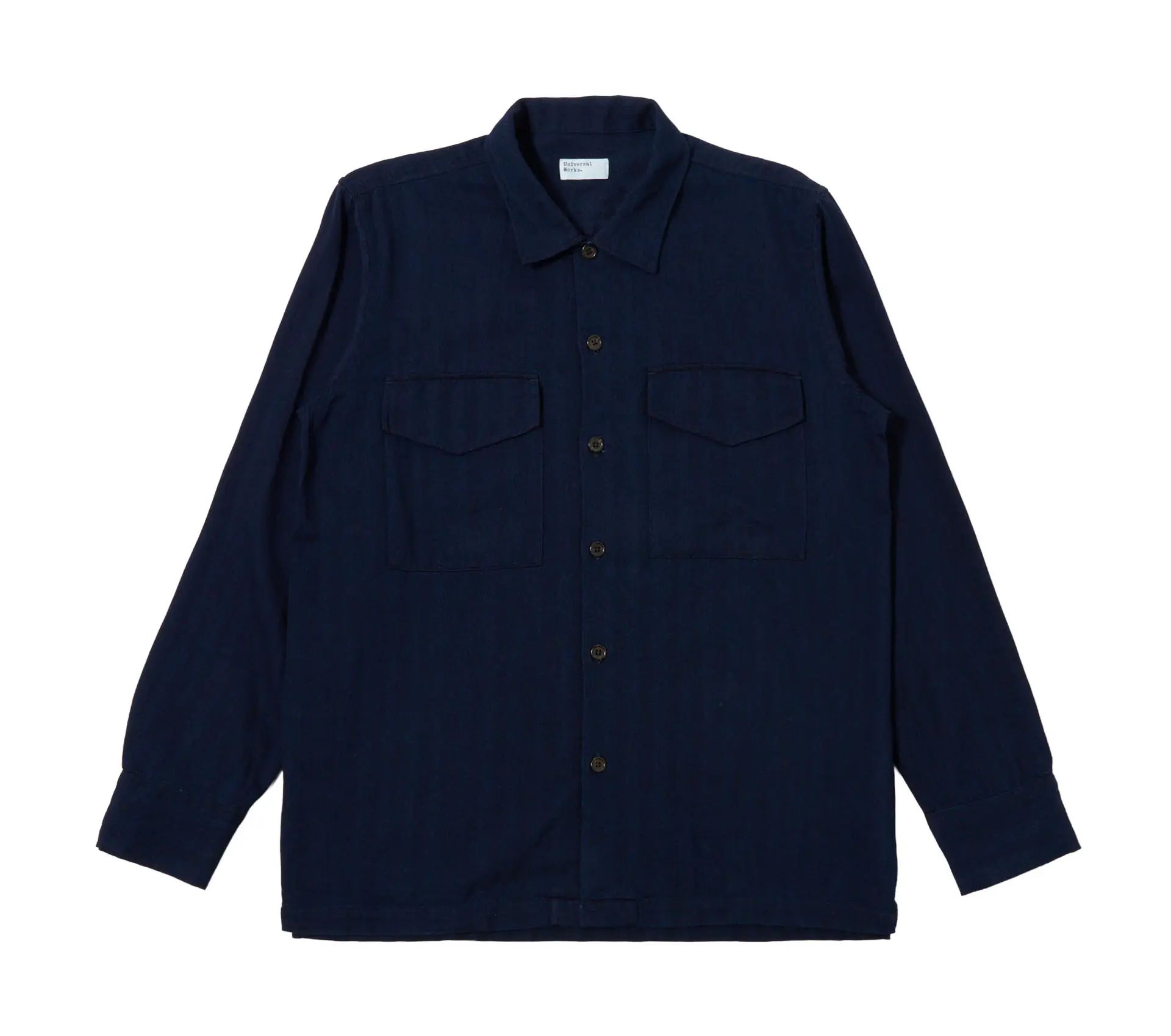 Image #0 of Attendant Shirt Herringbone Recycled Indigo