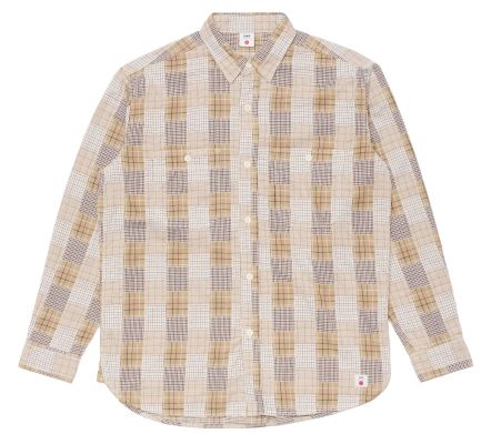 Work LS Shirt Beige / Brown
