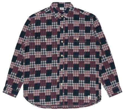 Work LS Shirt Green / Red