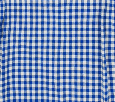 Gingham Check Linen Half Jacket Blue