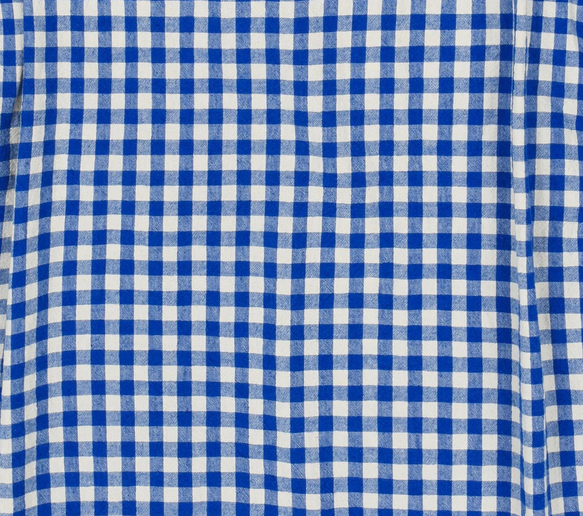 Image #5 of Gingham Check Linen Half Jacket Blue