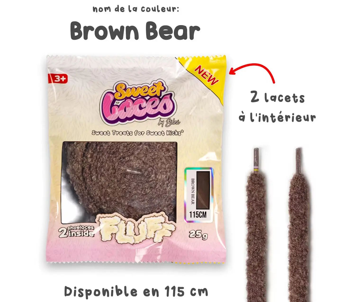 Image #0 of Sweetlaces Fluff Brown Bear
