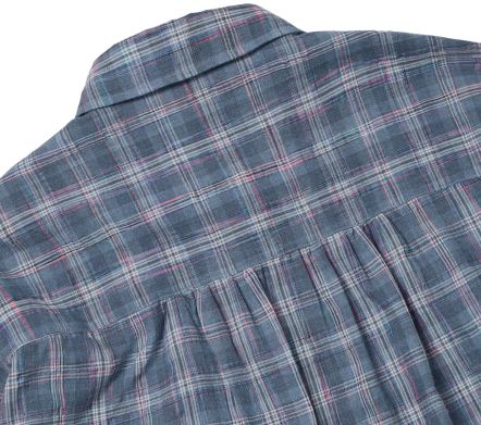 Uneven Check Shirt Blue