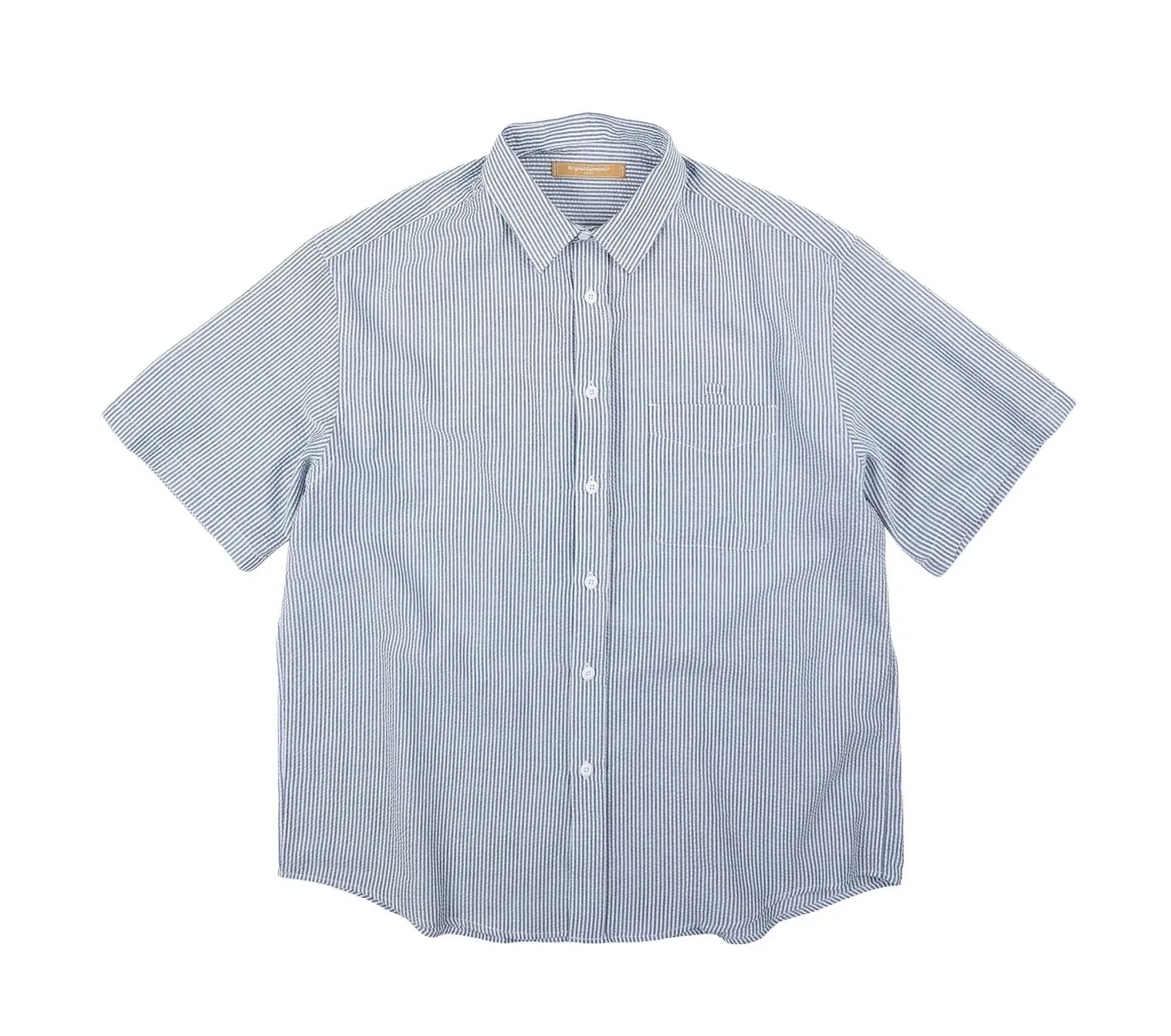Image #0 of OG Stripe Seersucker Half Shirt Blue