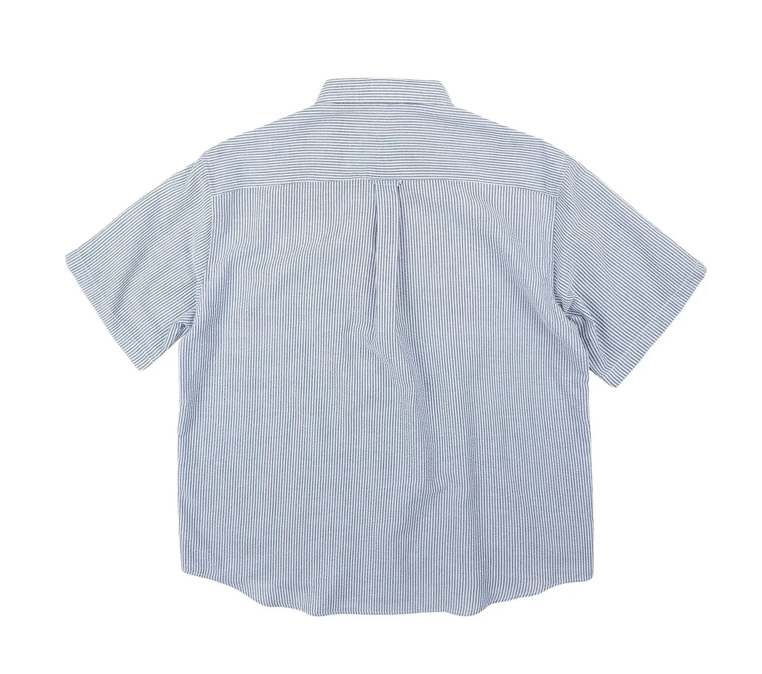 Image #1 of OG Stripe Seersucker Half Shirt Blue