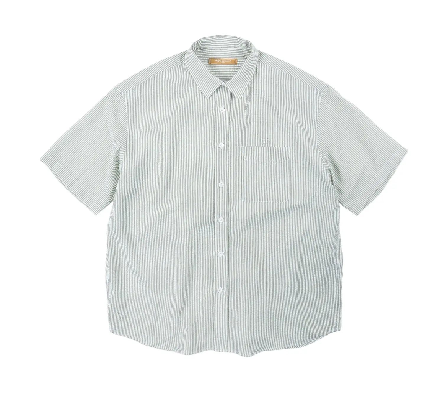 Image #0 of OG Stripe Seersucker Half Shirt Green