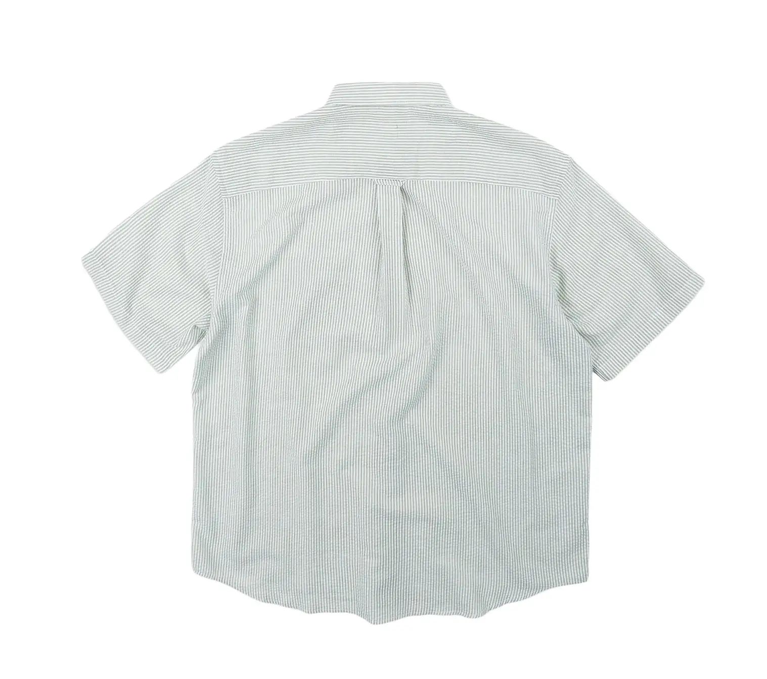 Image #1 of OG Stripe Seersucker Half Shirt Green
