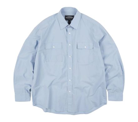 Cigarette Pocket Typewriter Shirt Sky Blue
