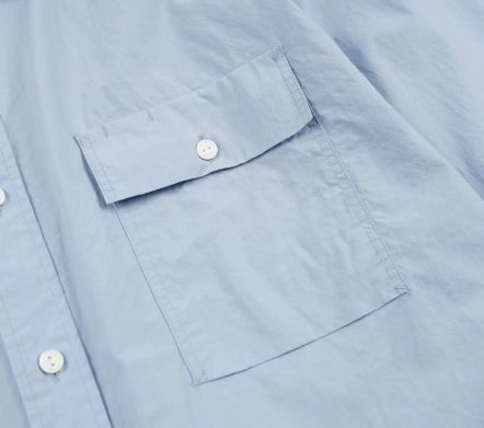 Cigarette Pocket Typewriter Shirt Sky Blue