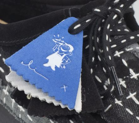 Wallabee Sashiko Black Suede - 42,5