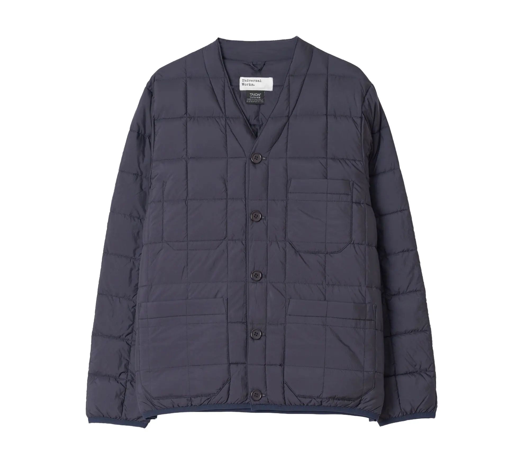 Down Nylon Soft Shell Cardigan x Taion Navy