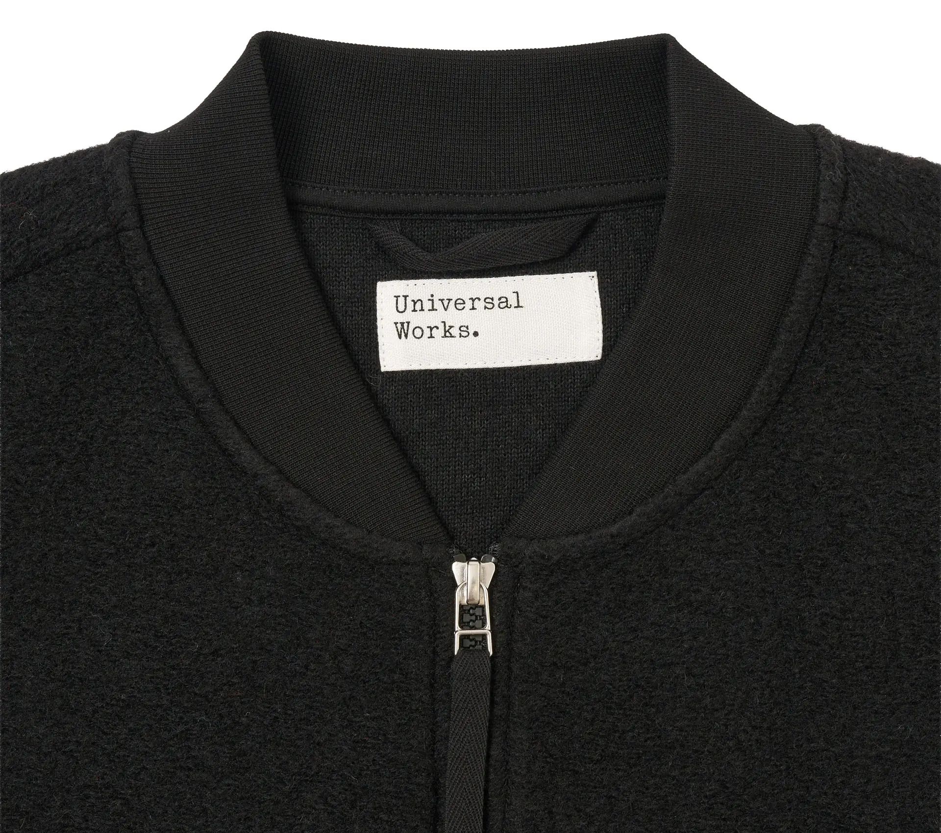ZIP WAISTCOAT WOOL FLEECE BLACK