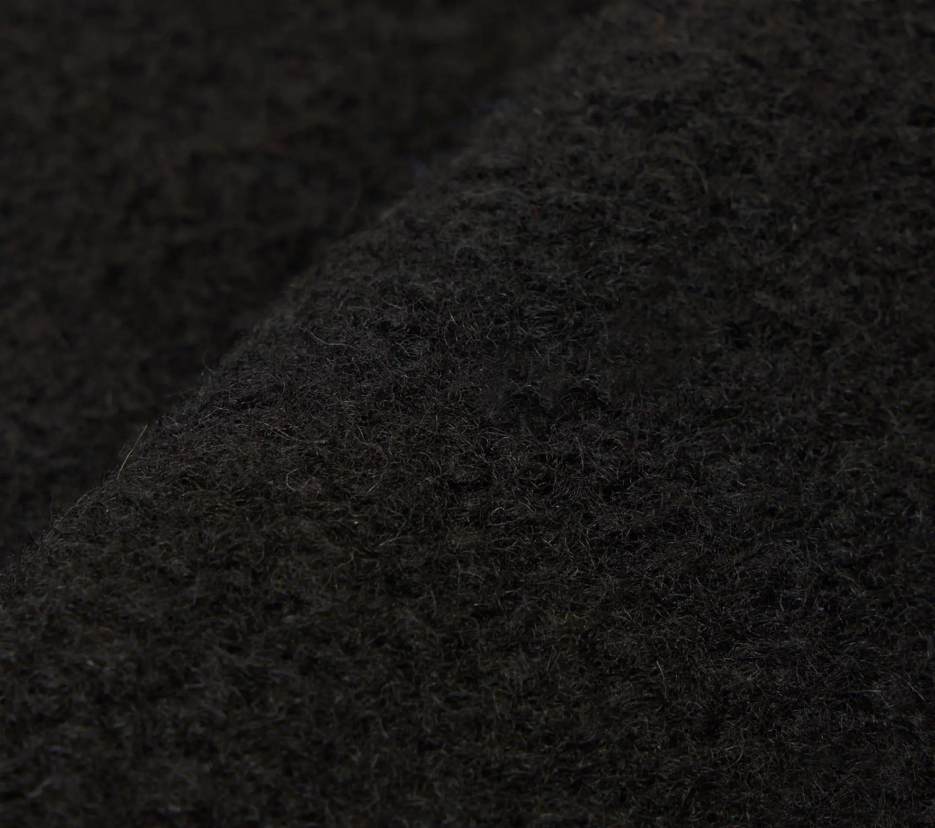 Zip Waistcoat Wool Fleece Black