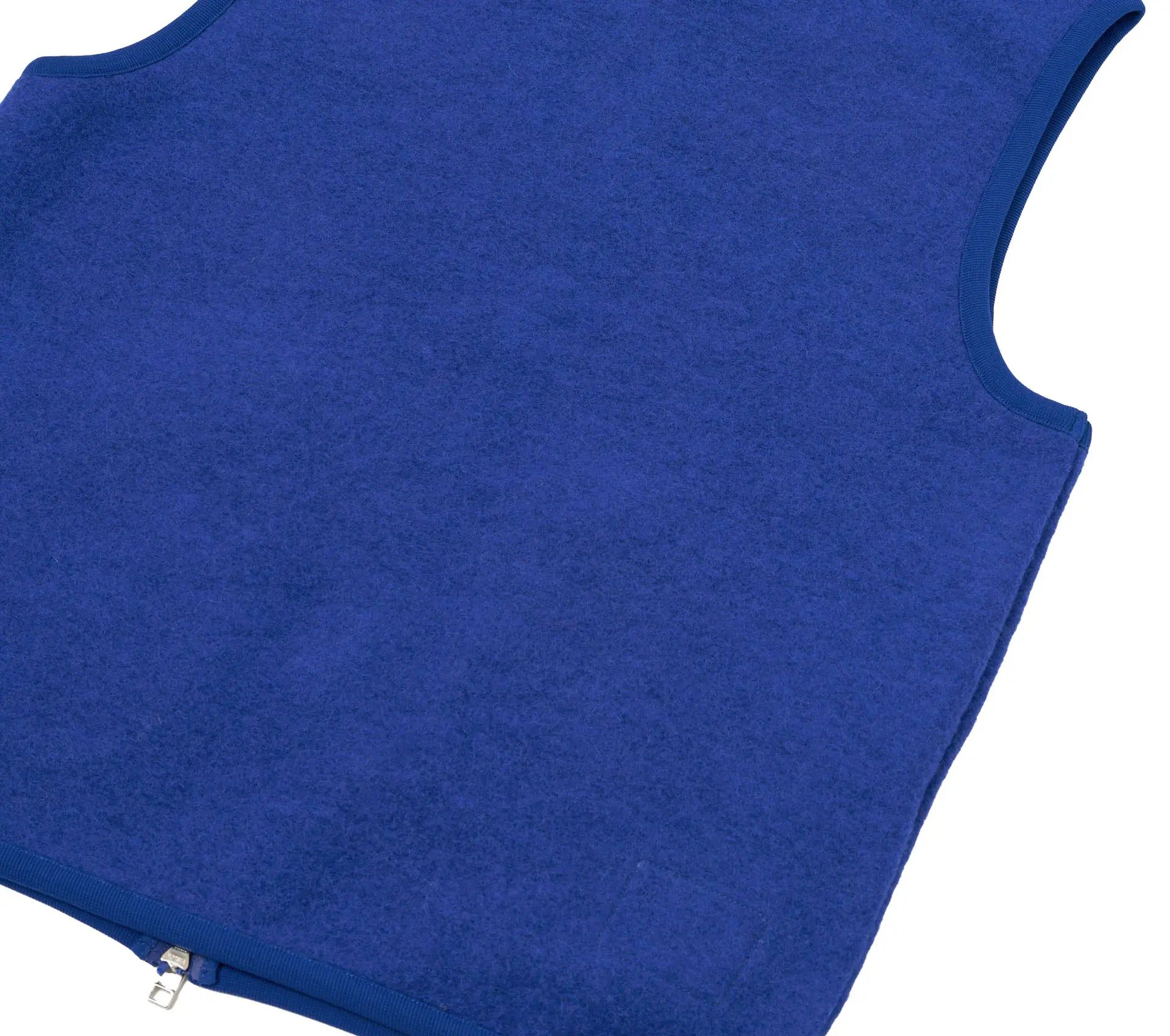 Zip Waistcoat Wool Fleece Blue