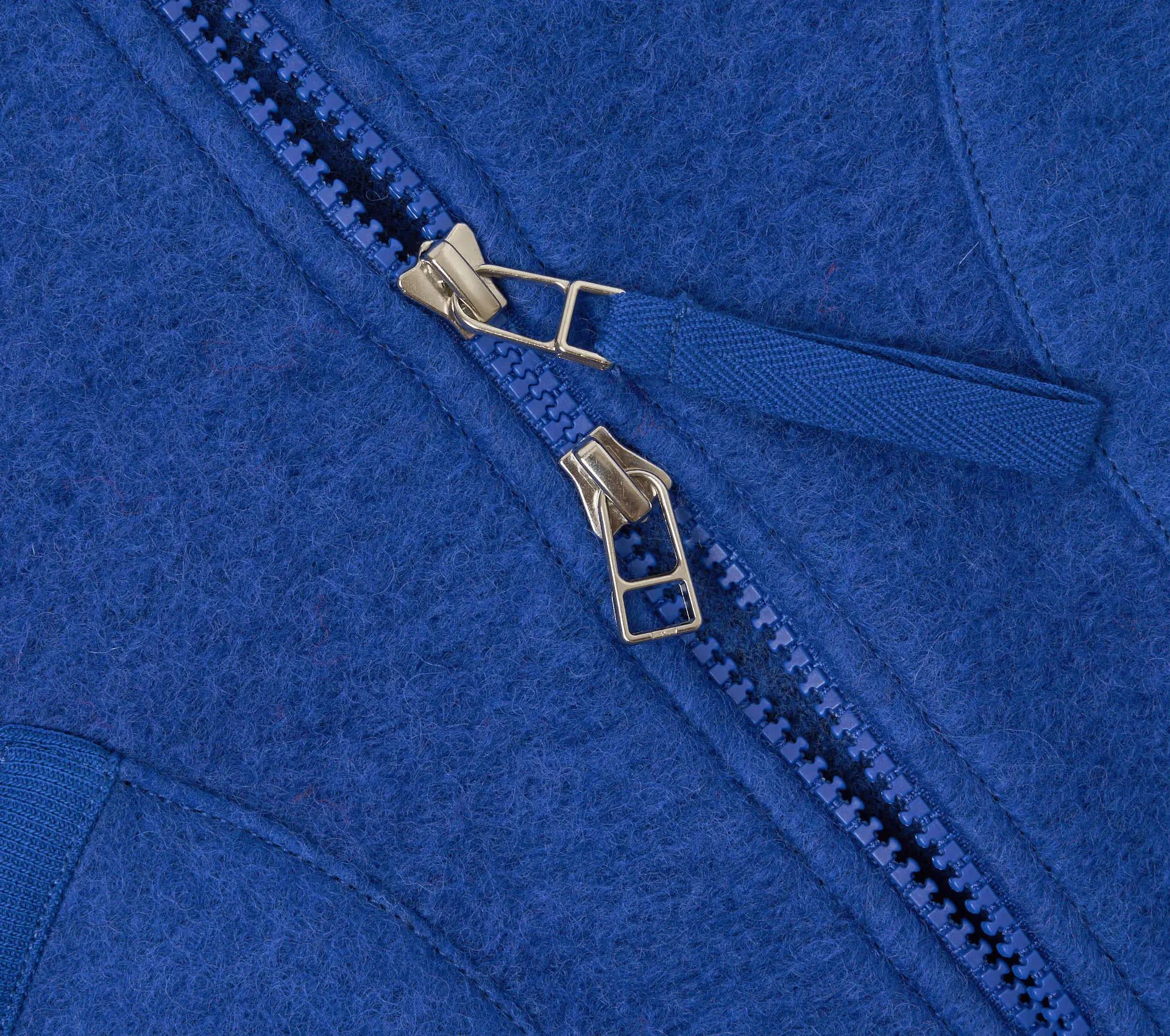 Zip Waistcoat Wool Fleece Blue