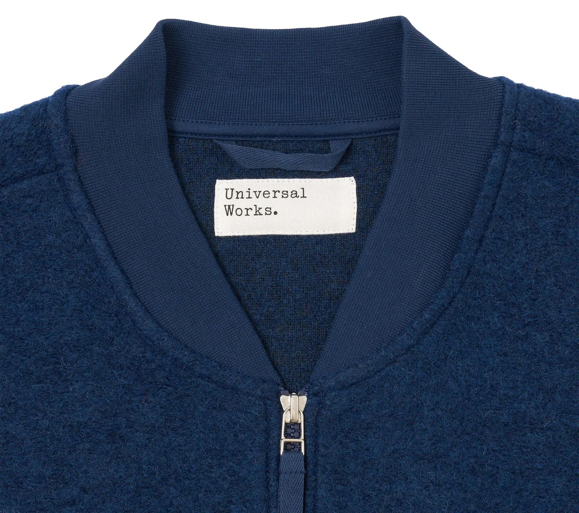 Zip Waistcoat Wool Fleece Indigo