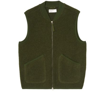 Image #0 of Zip Waistcoat Wool Fleece Olive