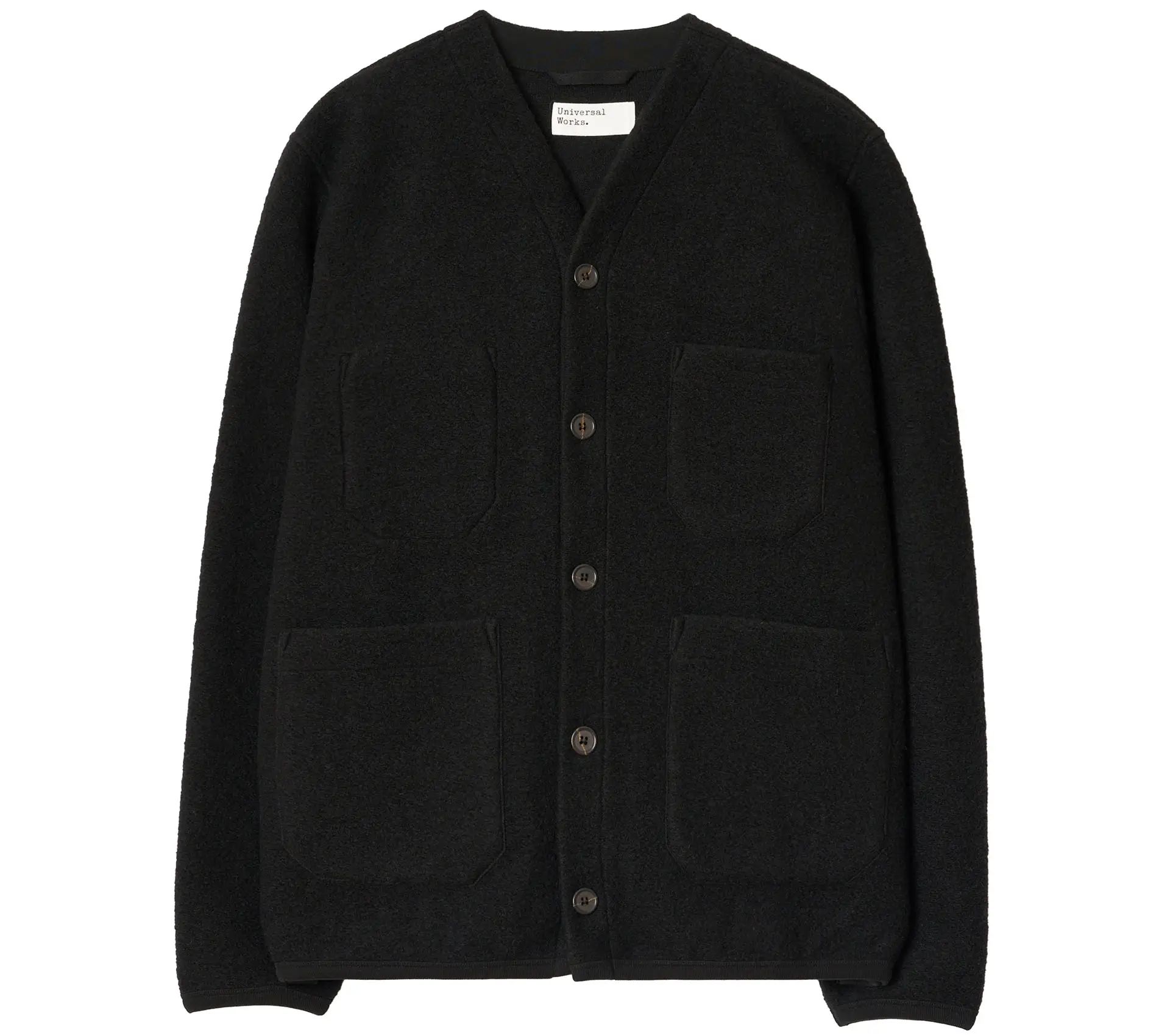 CARDIGAN WOOL FLEECE BLACK
