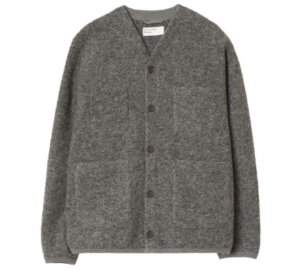Cardigan Wool Fleece Grey Marl