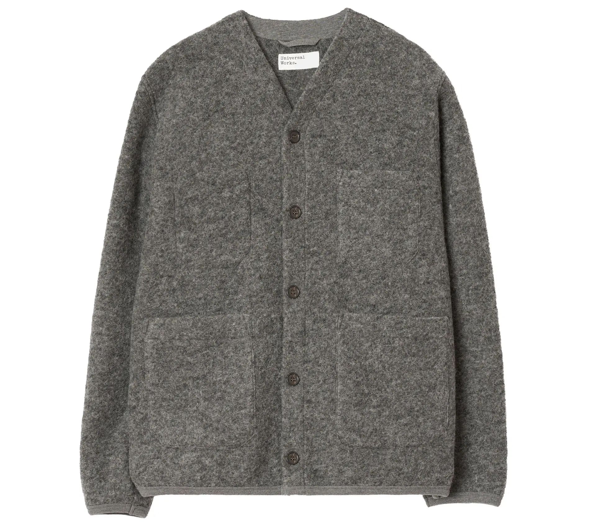 Cardigan Wool Fleece Grey Marl