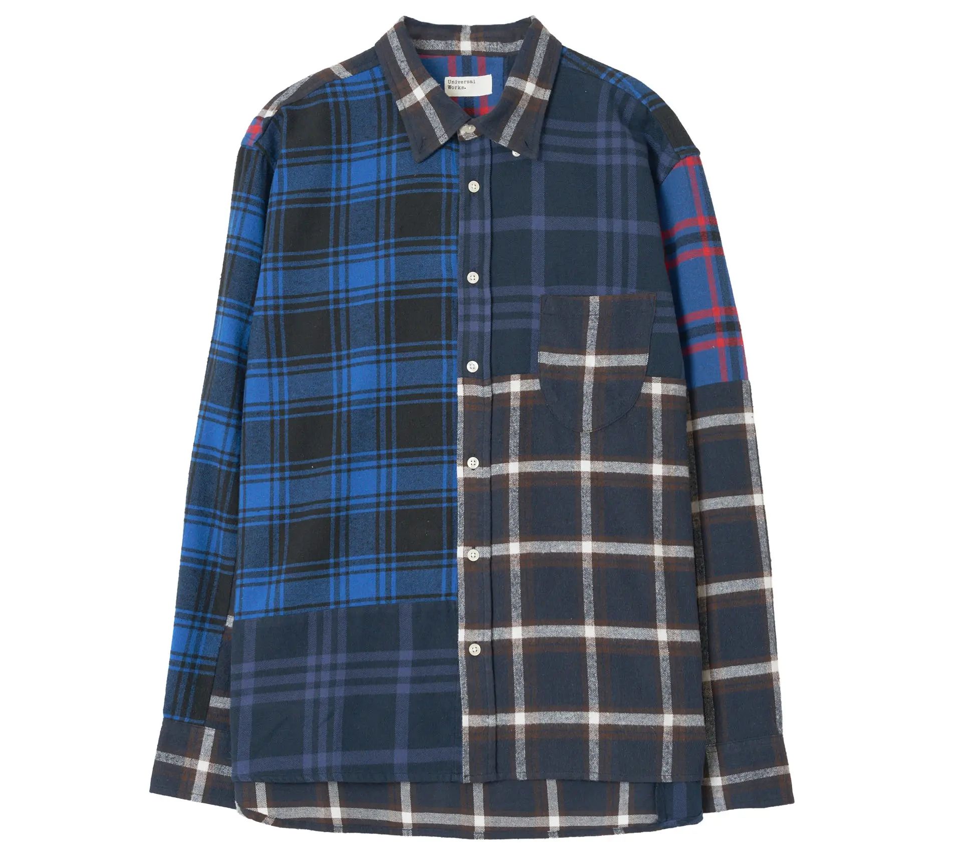 Lazy Day Shirt Patchwork Checks Blue