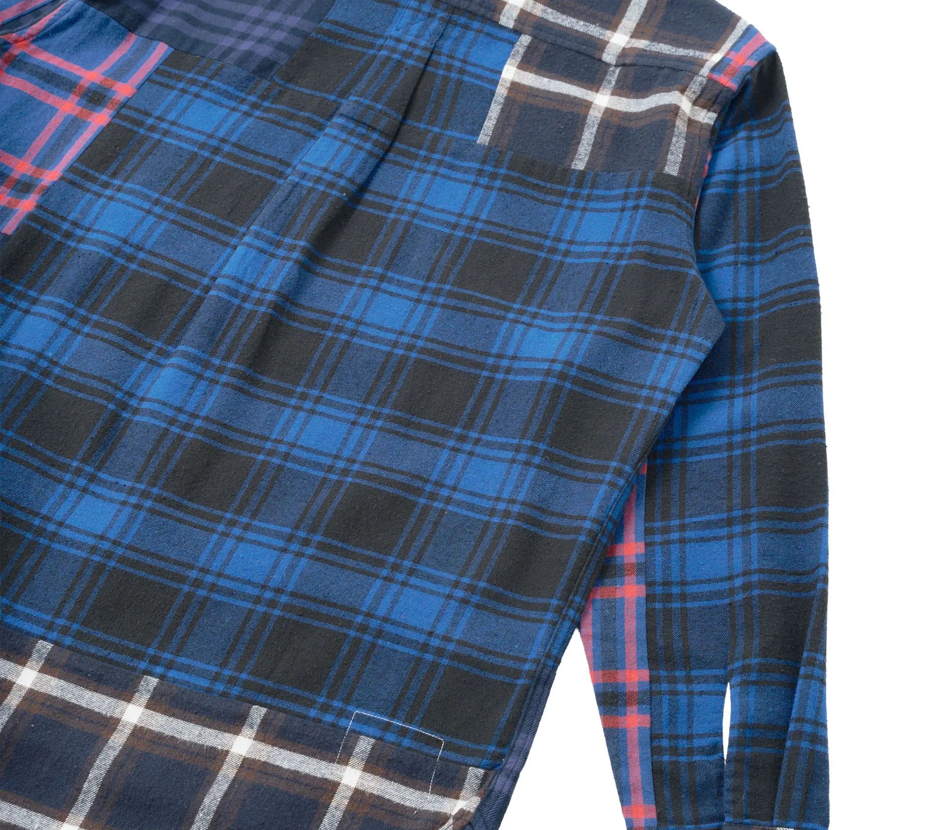 Lazy Day Shirt Patchwork Checks Blue
