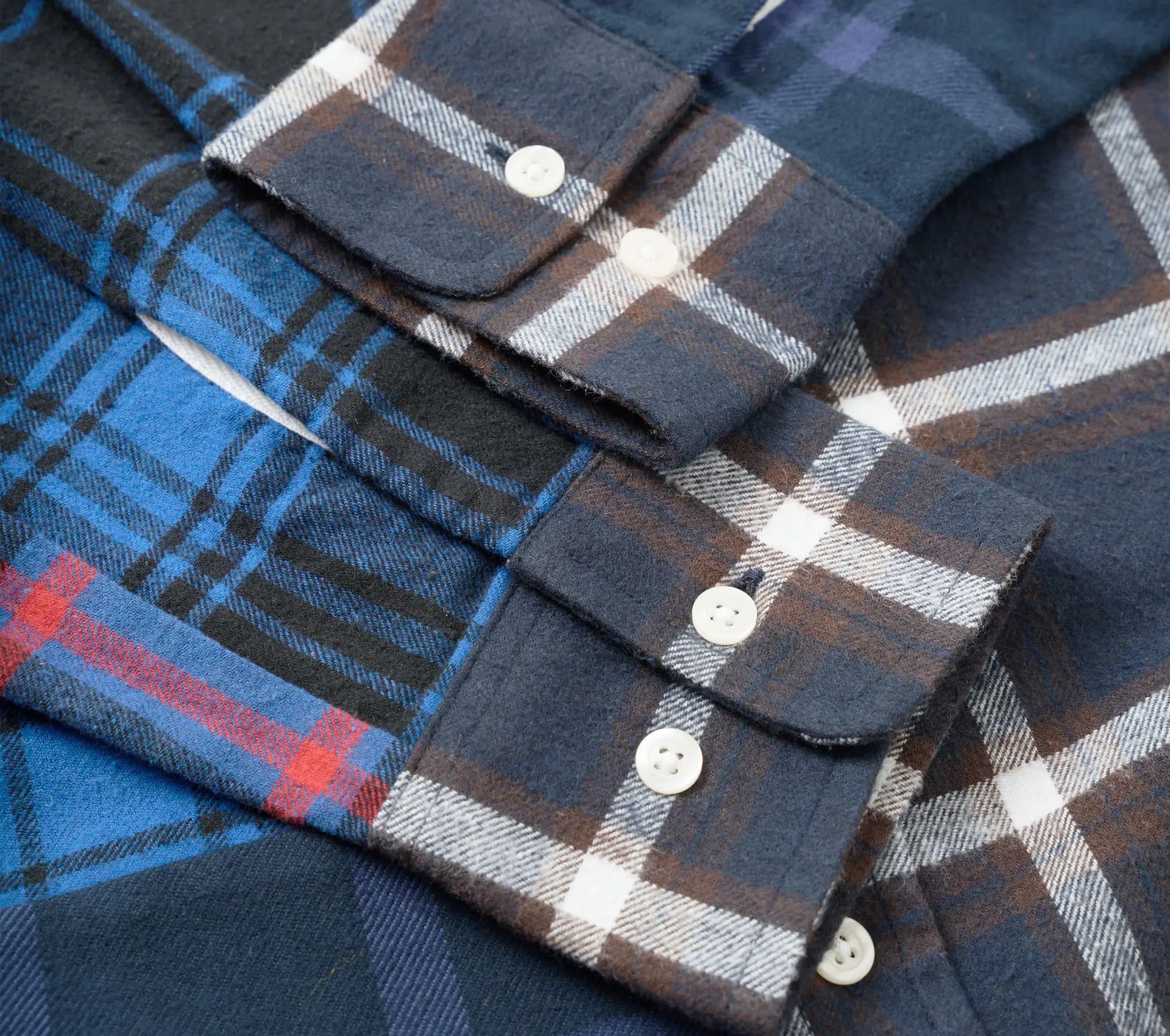 Lazy Day Shirt Patchwork Checks Blue
