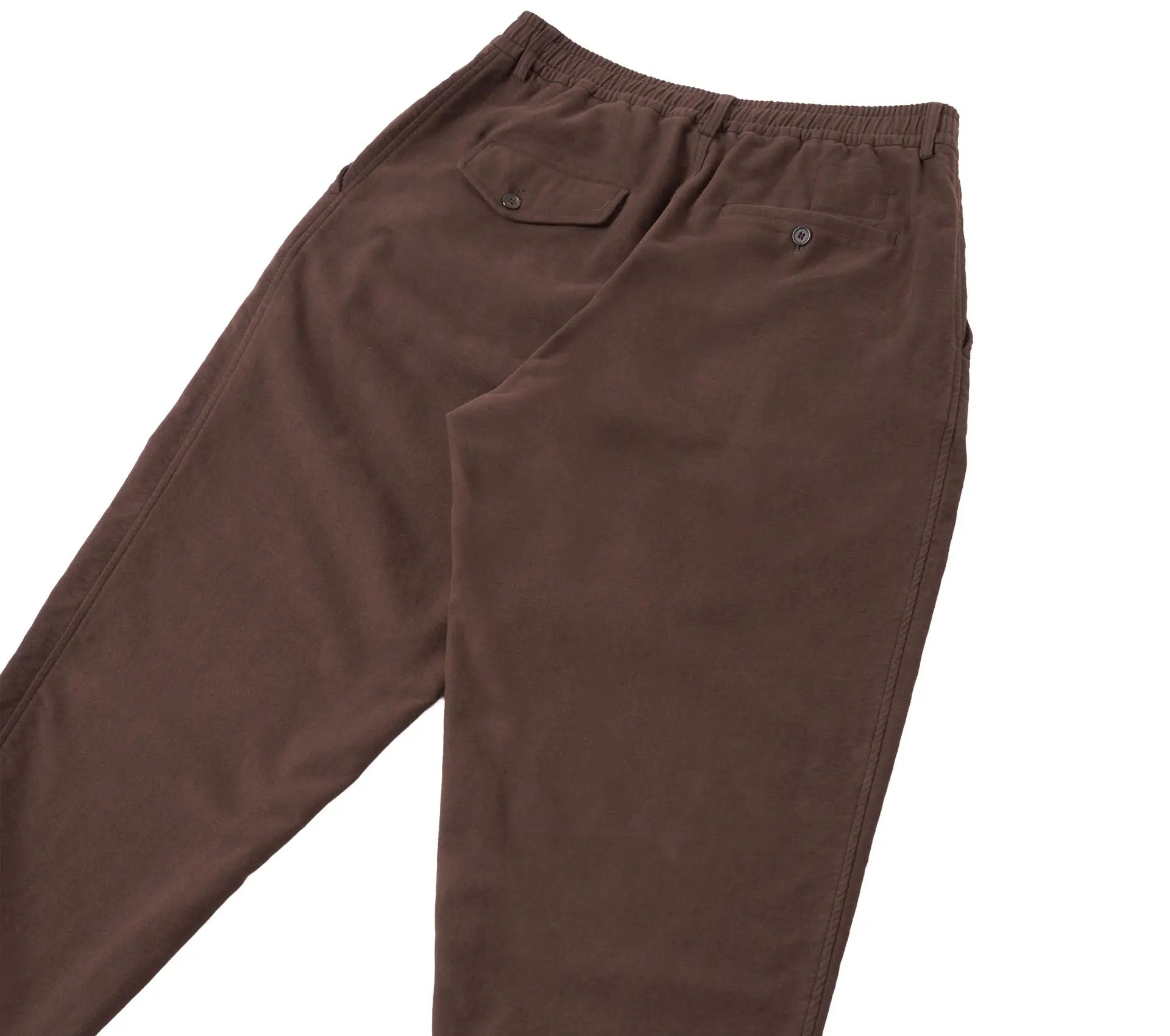 Pleated Track Pant Comfort Moleskin Brown