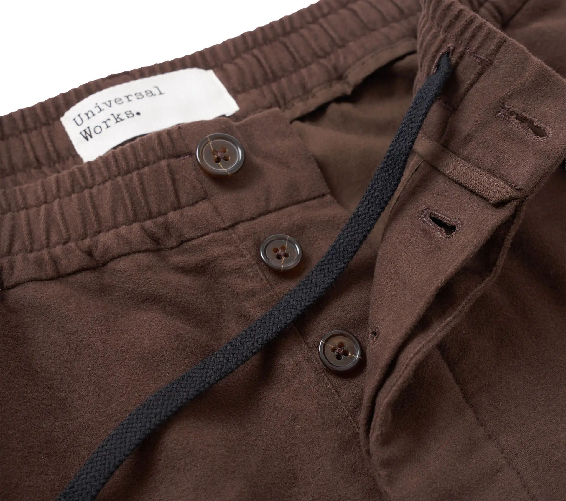 Pleated Track Pant Comfort Moleskin Brown