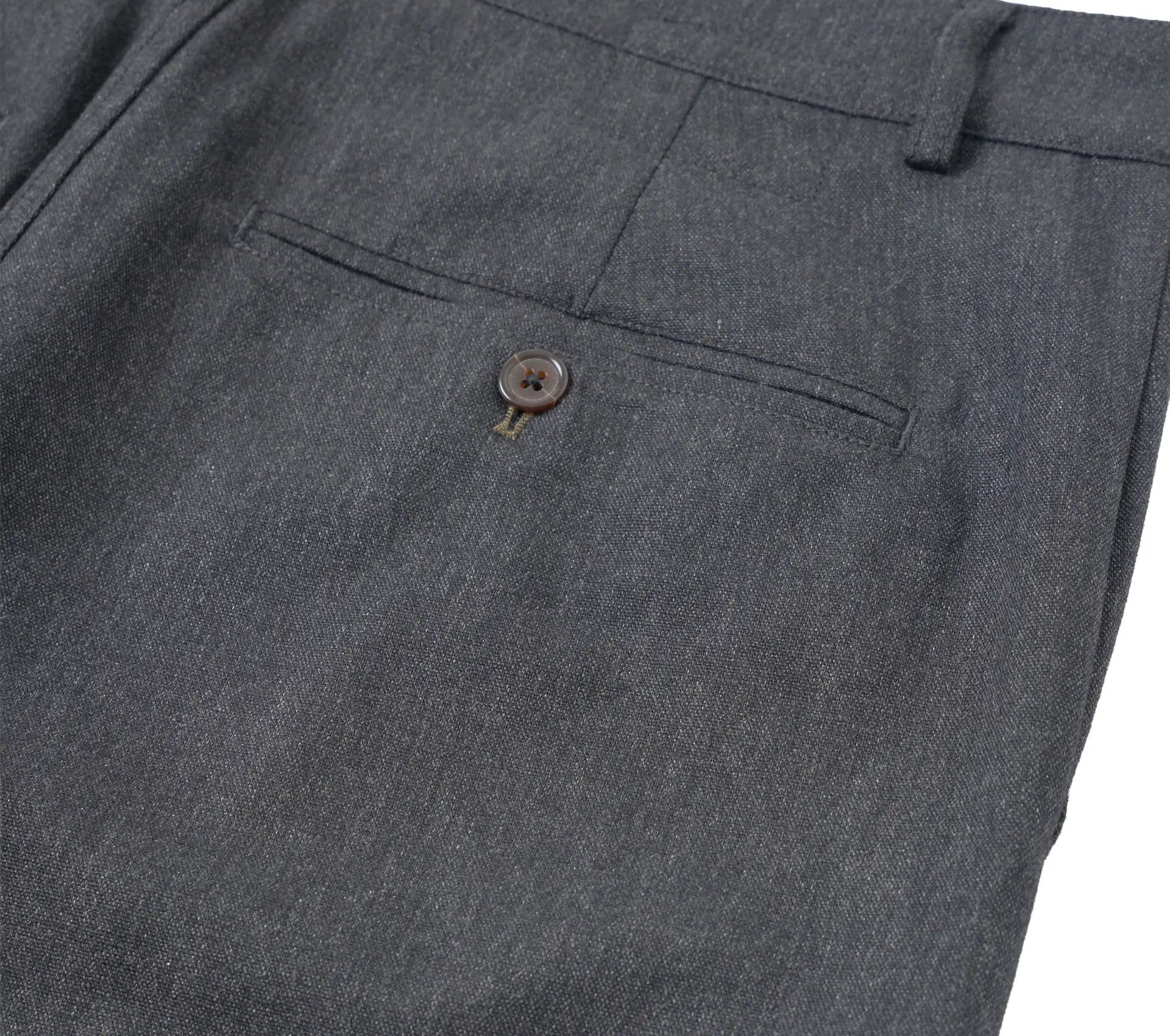 Military Chino Recycled Italian Tweed Charcoal