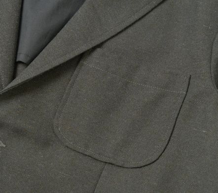 Image #2 of Two Button Jacket Recycled Italian Tweed Olive