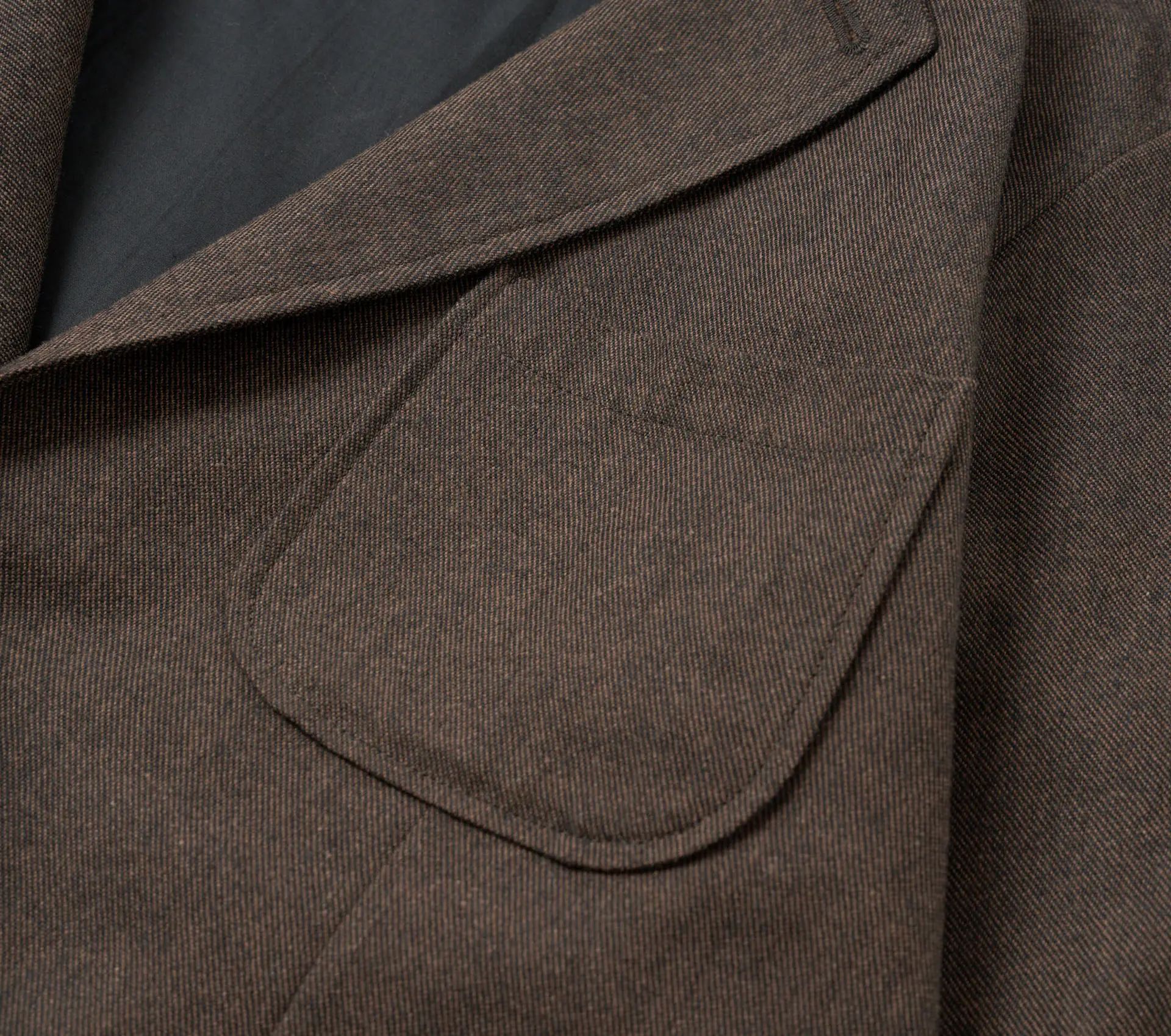 Two Button Jacket Recycled IT Tweed Brown