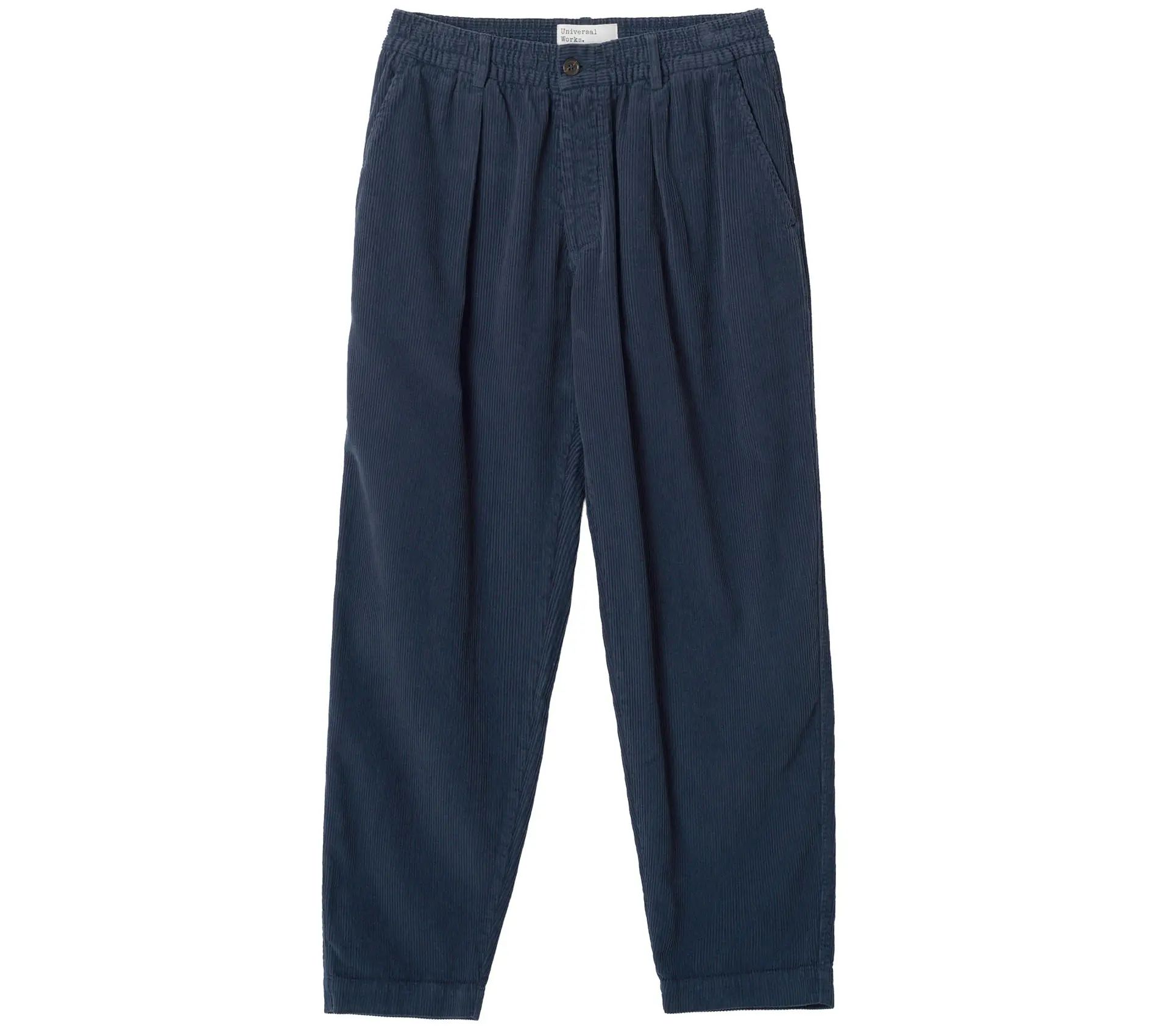 Pleated Track Pant Cord Dark Navy
