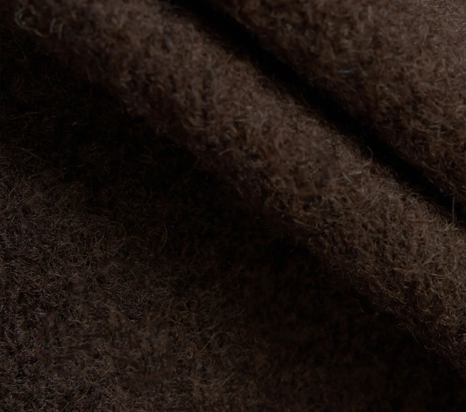 Cardigan Wool Fleece Brown / Indigo