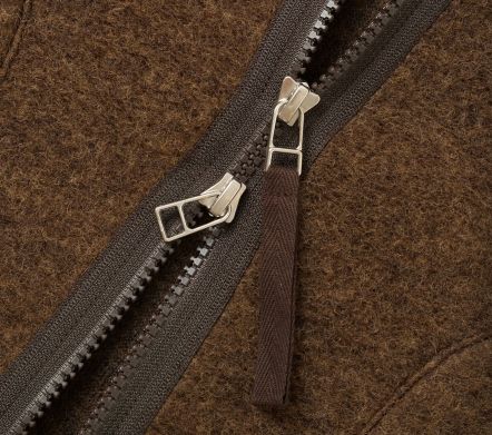 Image #2 of Zip Liner Jacket Wool Fleece Brown Marl
