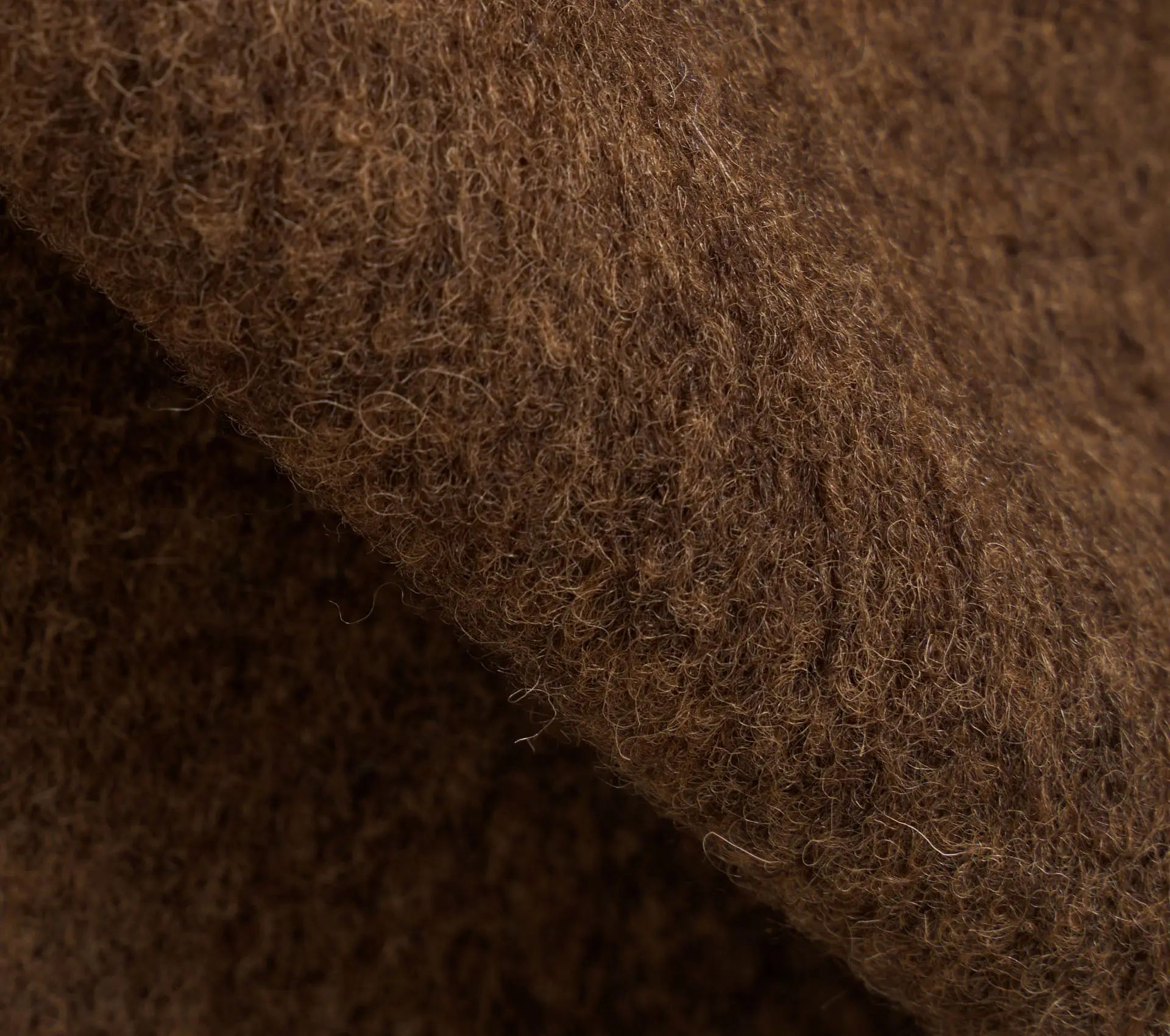Zip Liner Jacket Wool Fleece Brown Marl