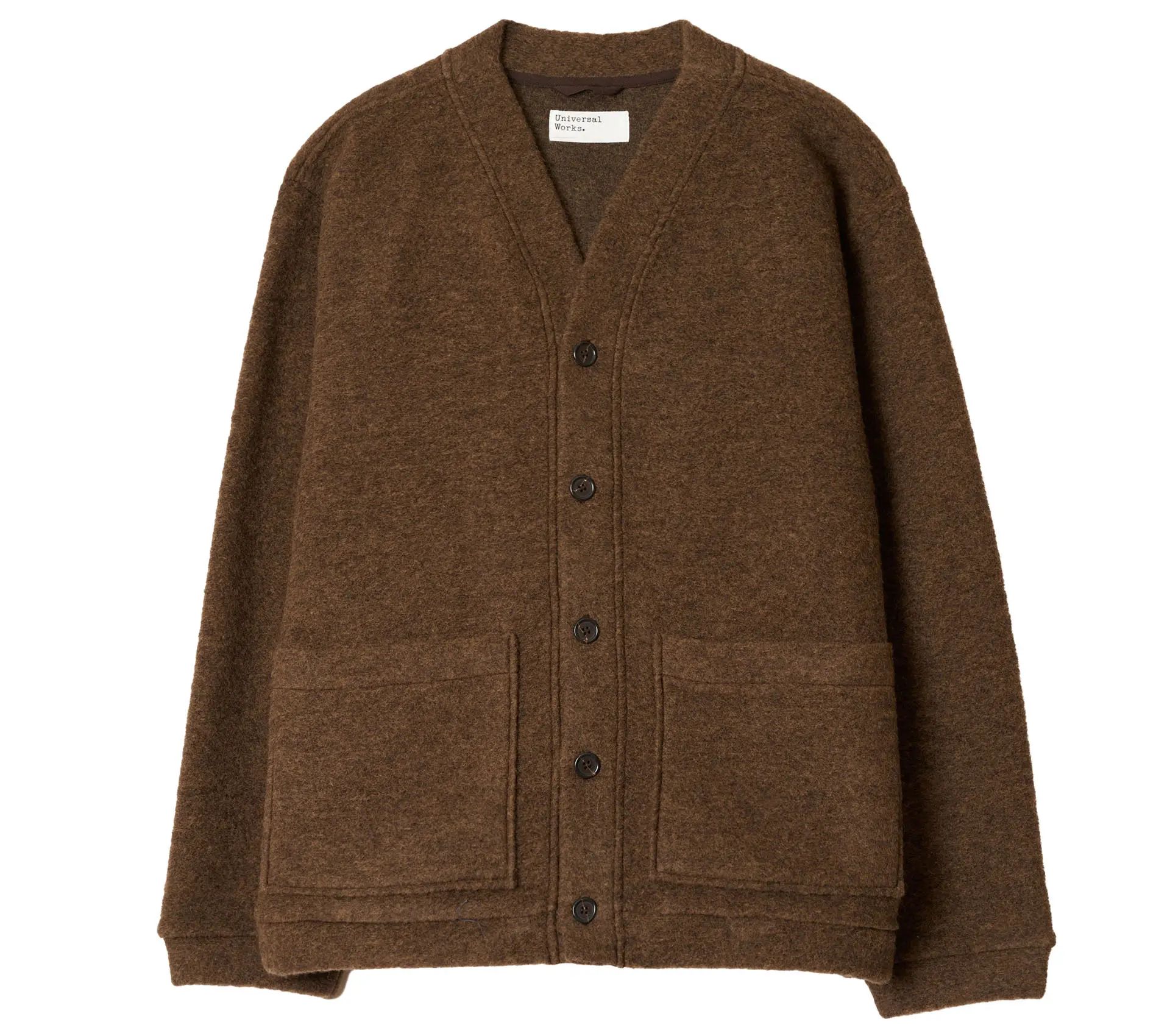 Advance Cardigan Wool Fleece Brown Marl