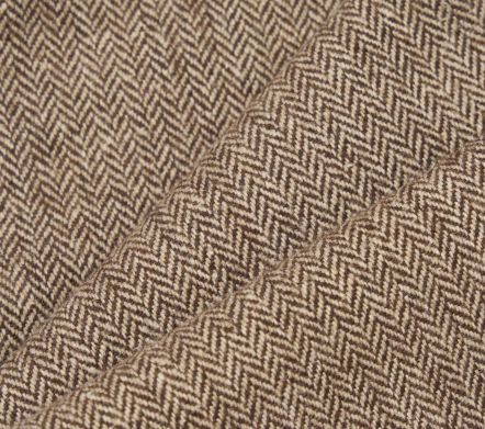 Image #3 of Pleated Track Pant Wool Herringbone Brown