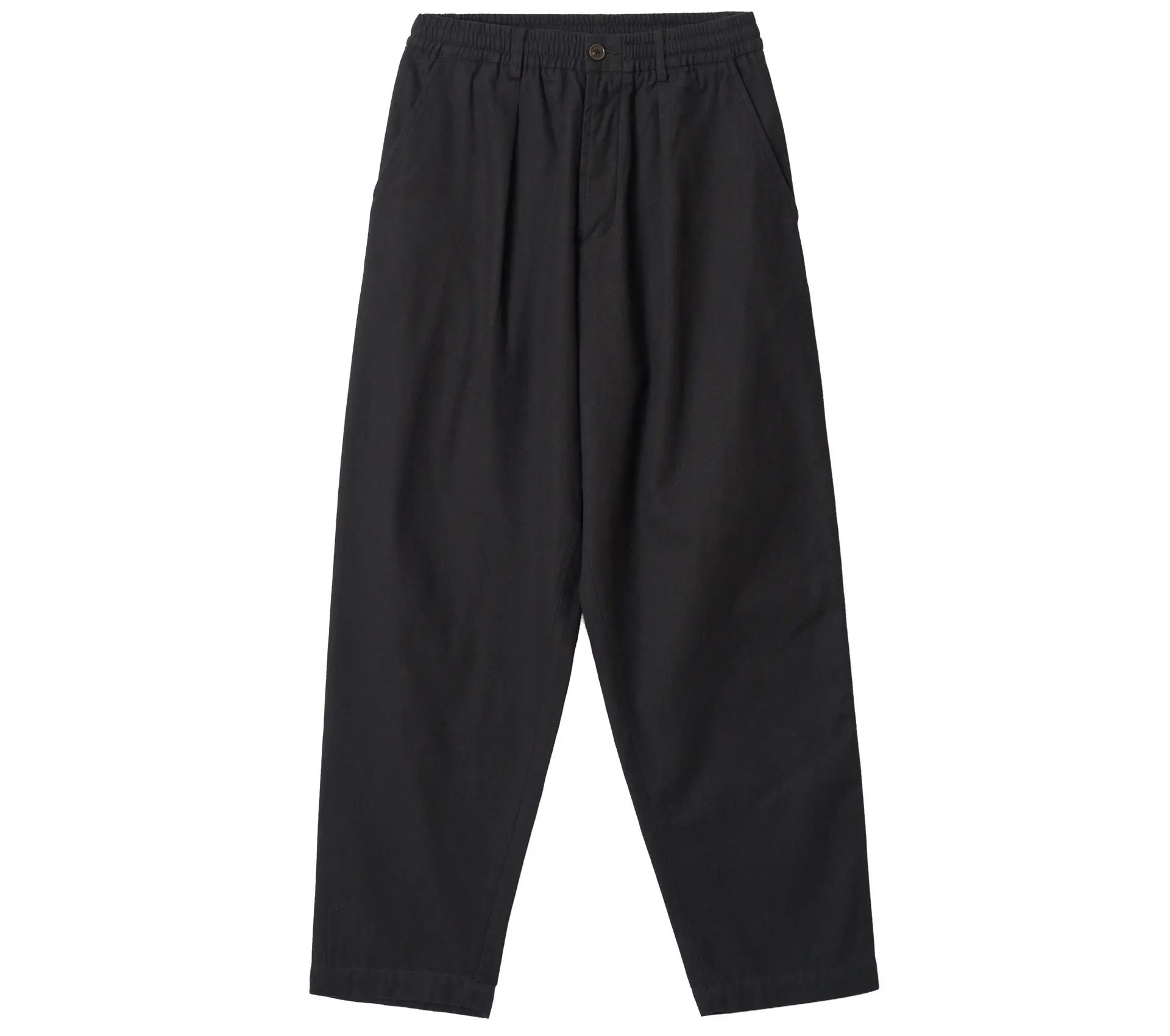 Pleated Track Pant Brushed Moleskin Black