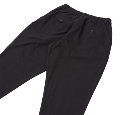Image #1 of Pleated Track Pant Brushed Moleskin Black