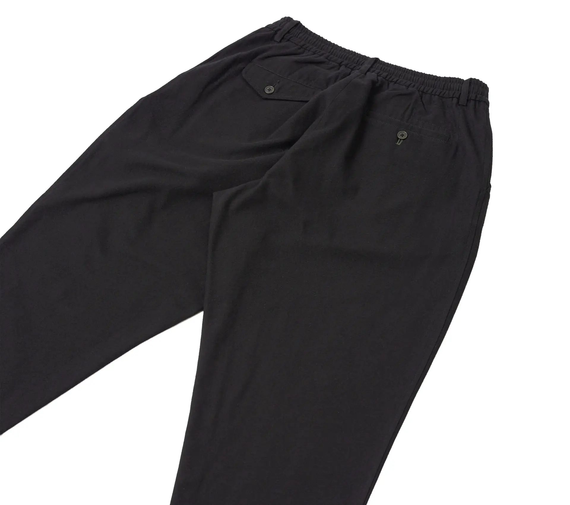 Pleated Track Pant Brushed Moleskin Black