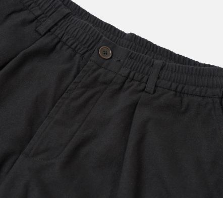 Image #2 of Pleated Track Pant Brushed Moleskin Black