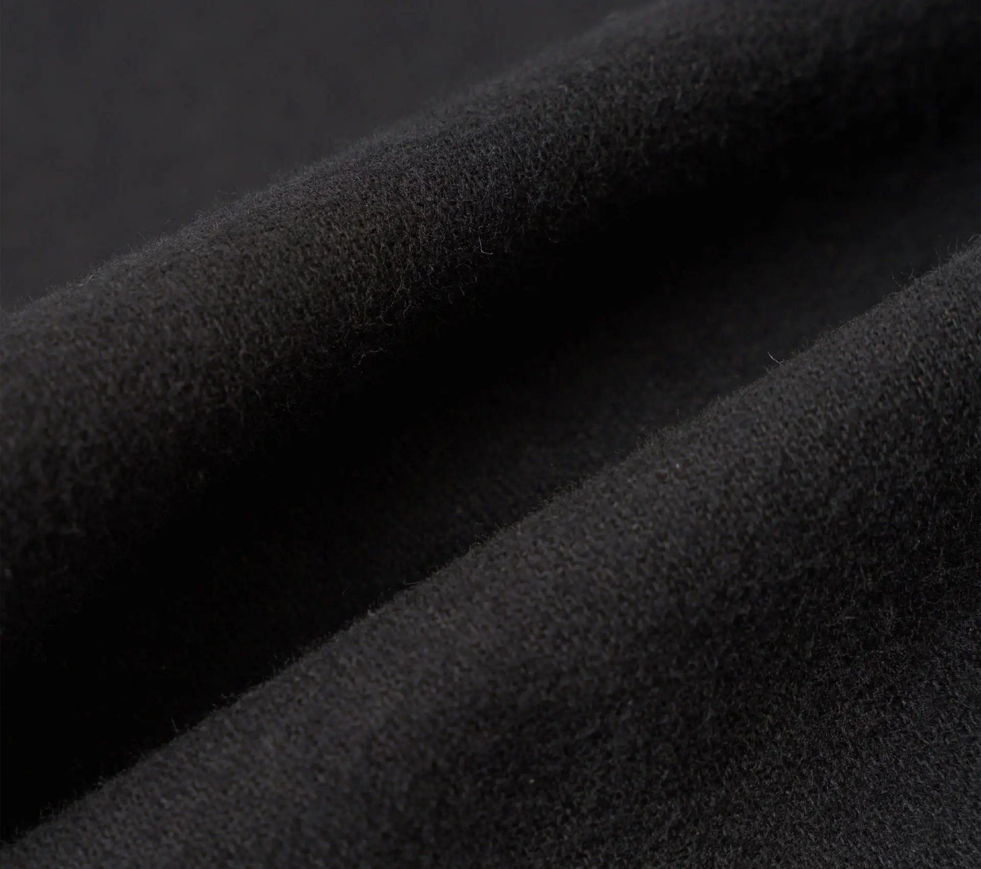 Pleated Track Pant Brushed Moleskin Black