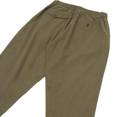 Image #2 of Pleated Track Pant Brushed Moleskin Olive
