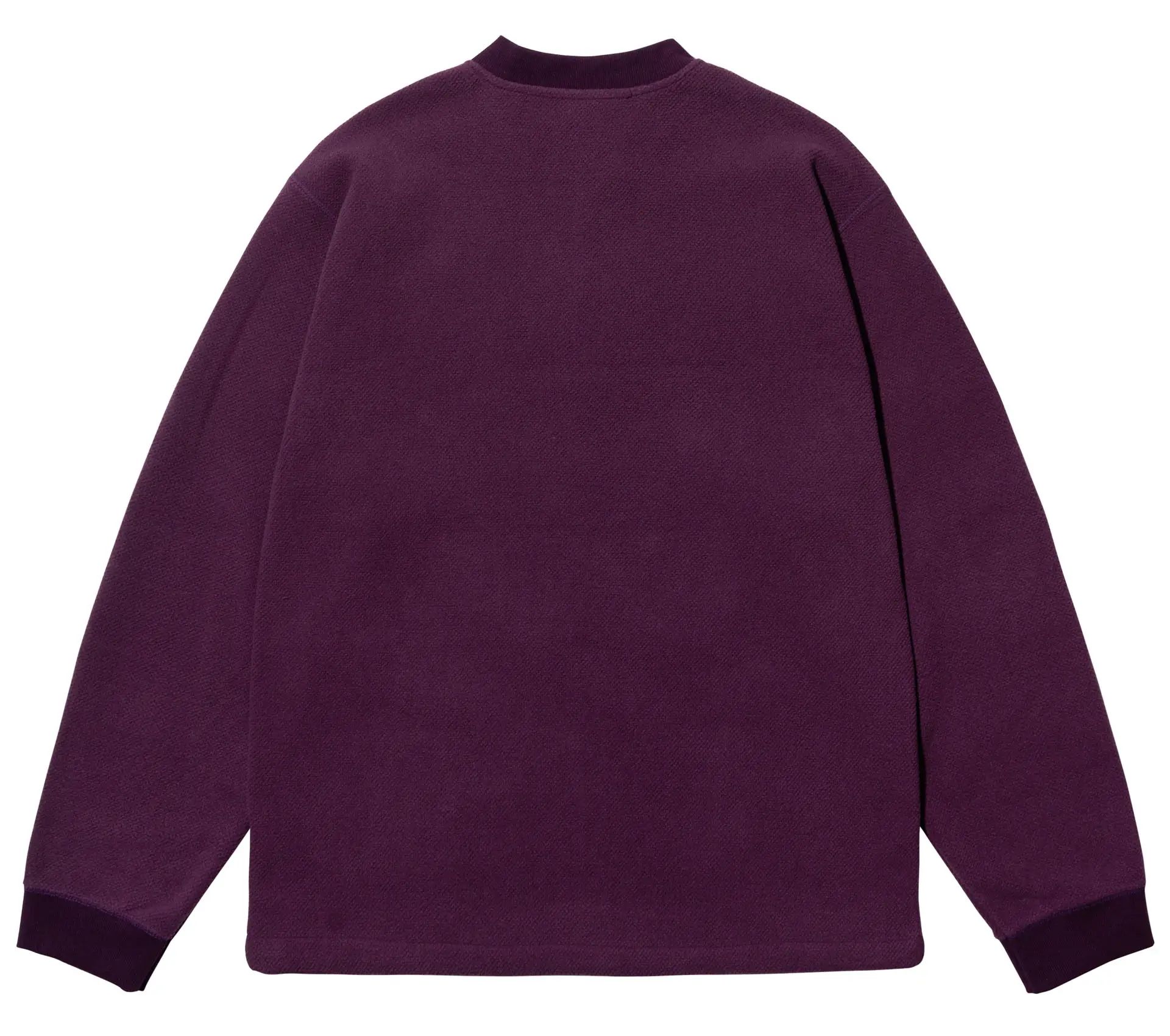 Fleece Waffle Button Anorak Purple