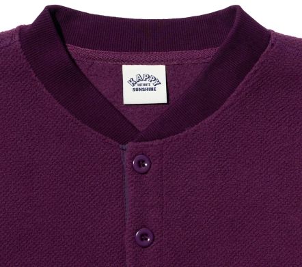 Image #2 of Fleece Waffle Button Anorak Purple
