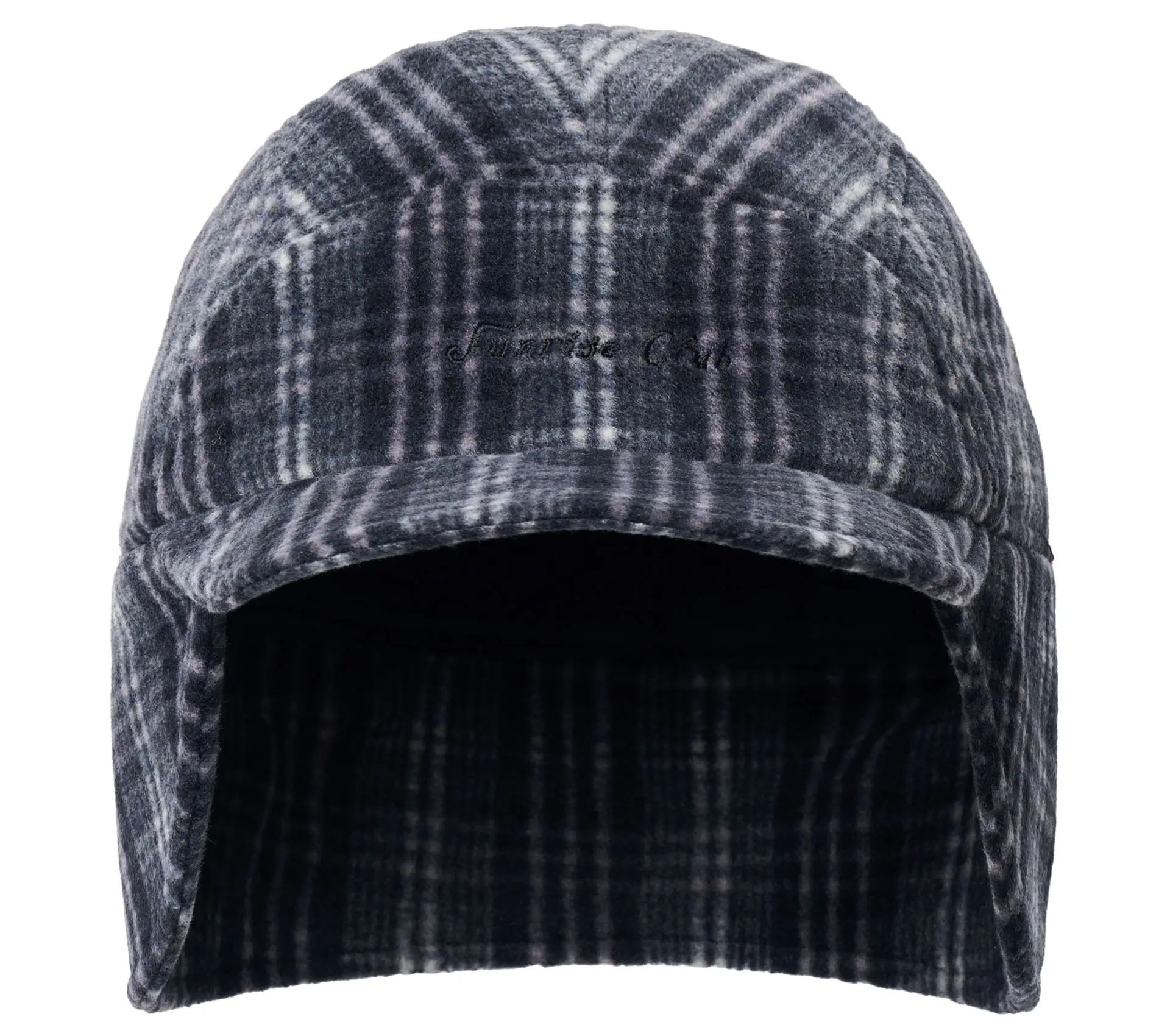 Fleece Check Trooper Hat Black